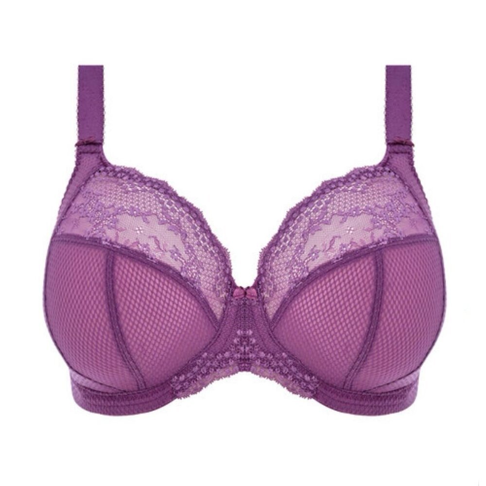 NWT - 32L- Elomi Charley Stretch Plunge Bra in Pansy- Purple